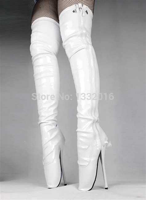 Extreme High Heel 18cm High Heels Ballet Boots Women Sex Fetish Thigh High Dancing Ballet Boots