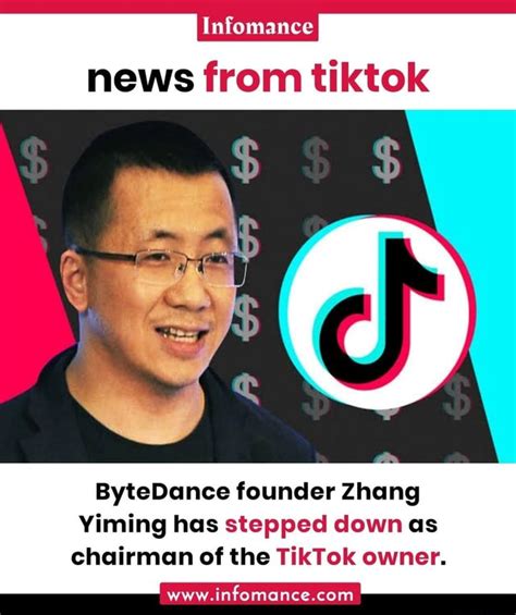 Infomance News From Tiktok Ap Bytedance Founder Zhang Yiming Has