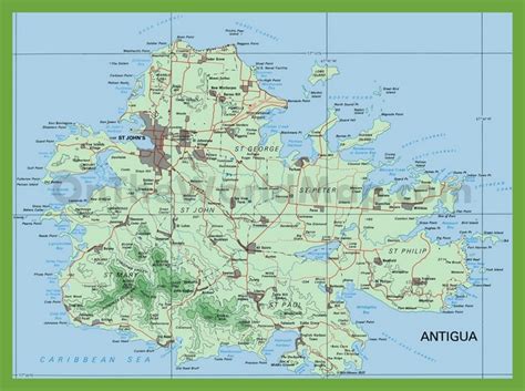 Plain Map Of Antigua