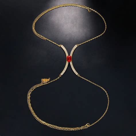 Breast Chain Jewelry Rhinestone Sexy Body Chain Necklace Bikini Jewelry Style Review