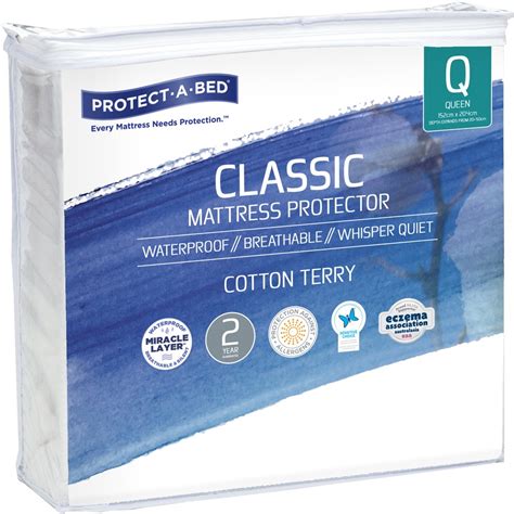 Protect-A-Bed Waterproof Cotton Terry Fitted Mattress Protector ...