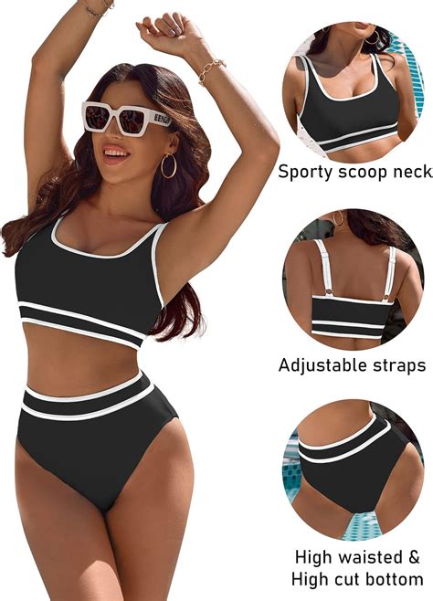 Bmjl Conjunto De Bikini De Cintura Alta Para Mujer Traje De Ba O Deportivo De Dos Piezas Con