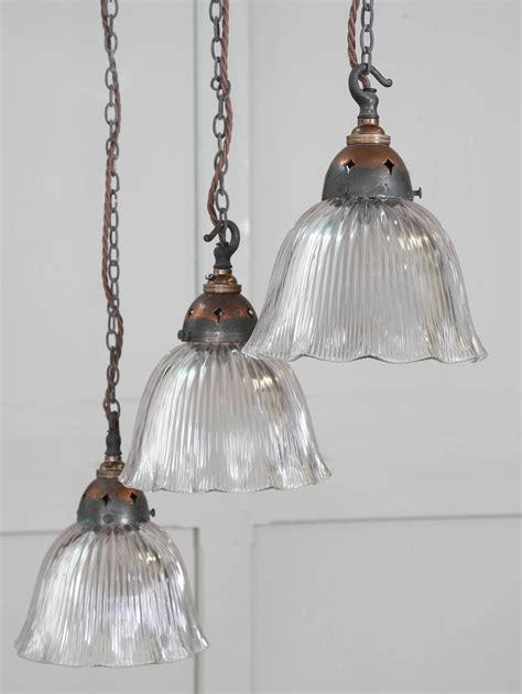 Rippled Edge Holophane Pendant Drew Pritchard Ltd