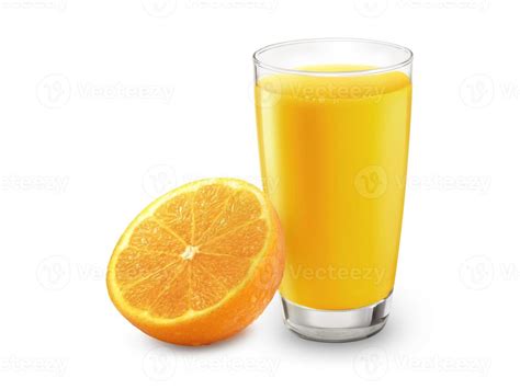 Fresh Orange Juice With Fruits Isolated On White Background