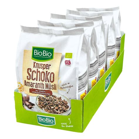 BioBio Knusper Schoko Amaranth Müsli 500 g 5er Pack von Netto Marken