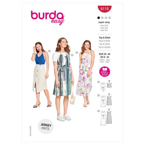 Burda 6118 Misses Top And Dress