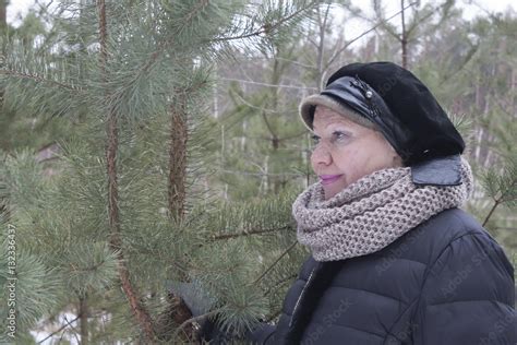Mature Woman In The Woods Stock Photo Adobe Stock
