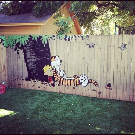 25 Ideas For Decorating Your Garden Fence Fence Art Calvin Hobbes