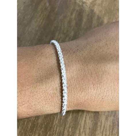 Promo O Pulseira Feminina Prata Maci A Pipoca Shopee Brasil