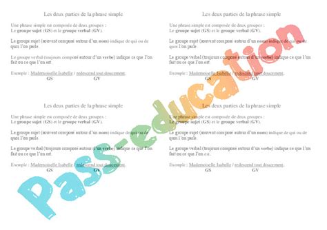 Leçon trace écrite cours Phrase simple et complexe CE1 pdf gratuit