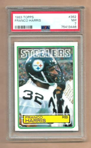 FRANCO HARRIS 1983 TOPPS INSERT CARD 362 GRADED PSA 7 NM NFL HOF