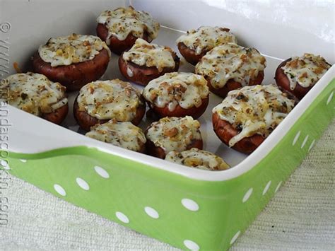 Mozzarella Parmesan Stuffed Mushrooms Amandas Cookin