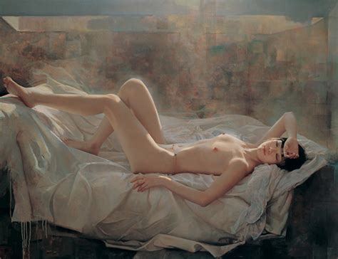 Tranh sơn dầu thiếu nữ nude vẽ trên vải