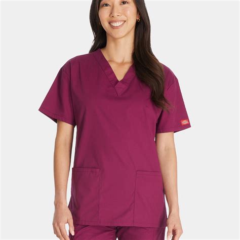 Dickies Eds Signature V Neck Womens Scrub Top Dke86706 Happythreads