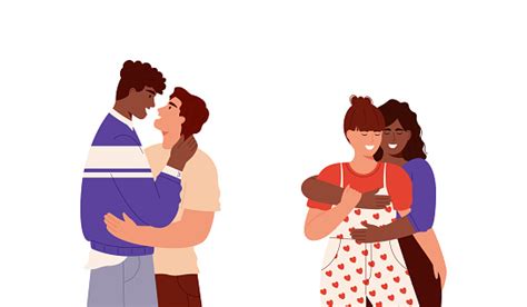 Set Pasangan Lgbt Ilustrasi Stok Unduh Gambar Sekarang Homoseksual Orientasi Seksual