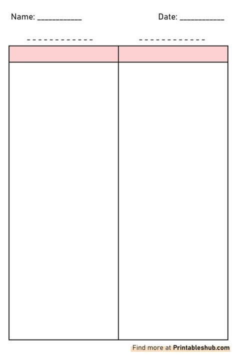 Free Printable Blank Comparison Chart Templates Pdf Included