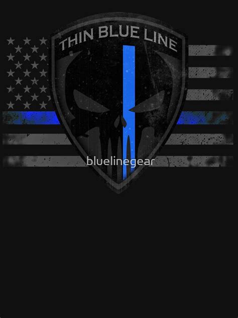 "Thin Blue Line Punisher Flag T-Shirt" Unisex T-Shirt by bluelinegear ...