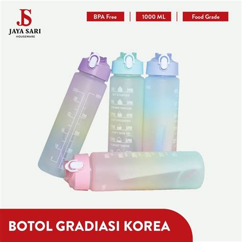 Jual Botol Minum Korea Gradasi Viral Motivasi Thumbler 1 Liter Shopee