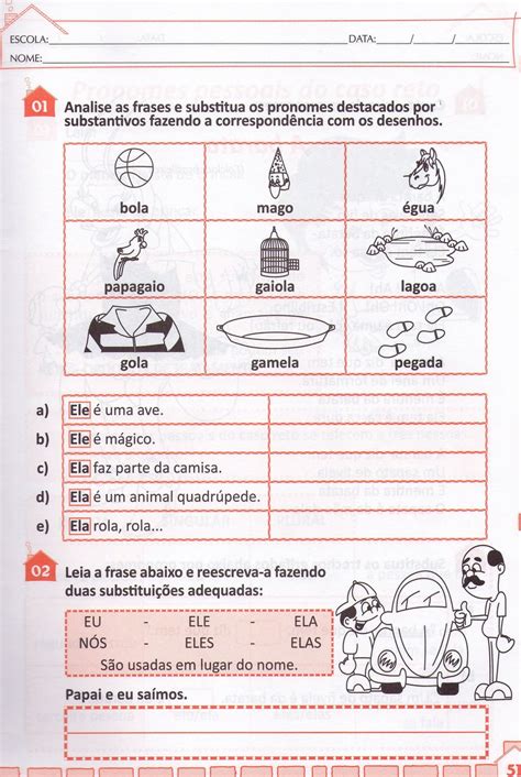 Pronomes Pessoais Do Caso Reto 4 Ano