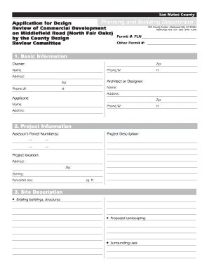 Fillable Online Planning Smcgov Pdfapplication For Design Review Of