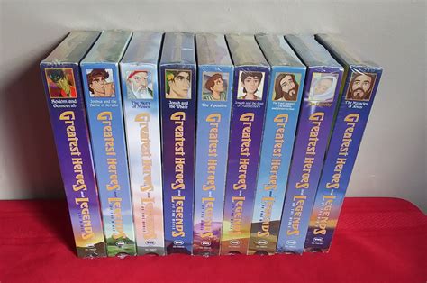 9 VHS Tapes Greatest Heroes And Legends Of The Bible 1998 Sealed Unused