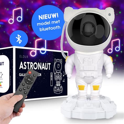 Eldur Astronaut Sterren Projector Met Muziek Via Bluetooth