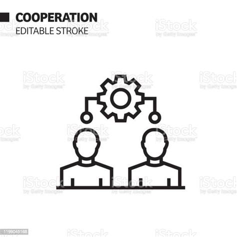 협력 선 아이콘 윤곽선 벡터 기호 그림 픽셀 완벽 편집 스트로크 개념에 대한 스톡 벡터 아트 및 기타 이미지 개념 경영자