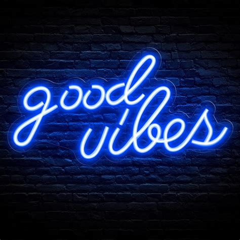 Amazon Olekki Blue Good Vibes Neon Sign LED Neon Signs For Wall