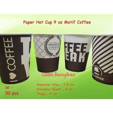 Jual Gelas Kertas Paper Hot Cup Oz Ml Coffee Isi Pcs Shopee Indonesia
