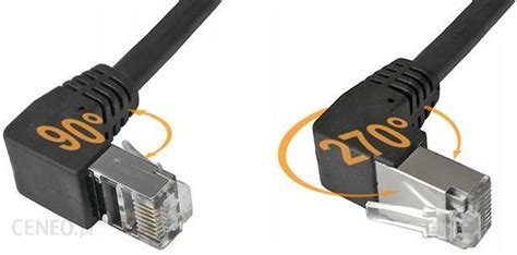 STRATOS PATCHCORD KAT 6A EKRAN PIMF RJ45 KĄTOWY 90ST 2M CZARNY 31744