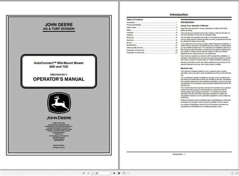 John Deere Autoconnect Mid Mount Mower D D Sn Operator S