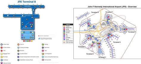 Terminal 8 map John F. Kennedy ariport - New York (JFK)