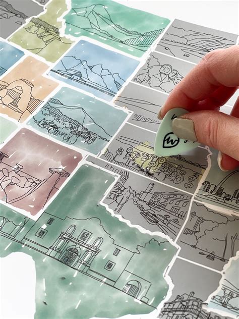 Illustrated Map - US Scratch Off Map