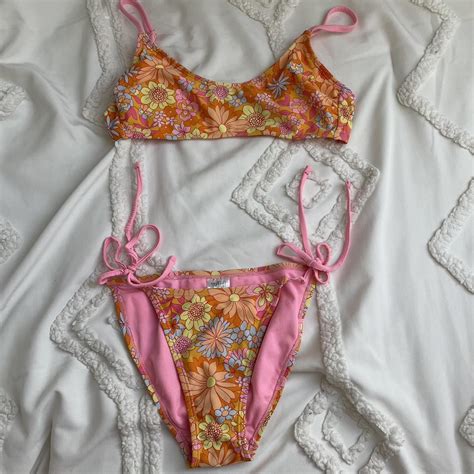 Target Wild Fable Flowery Pink Bikini Very Cute But Depop