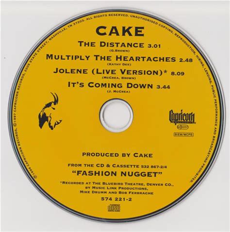 Cake - The Distance (CD-maxi si 1996) - Het Plaathuis