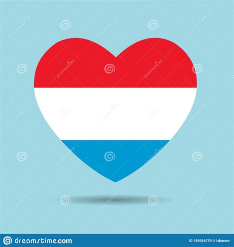 I Love Luxembourg, Luxembourg Flag Heart Vector Illustration Stock