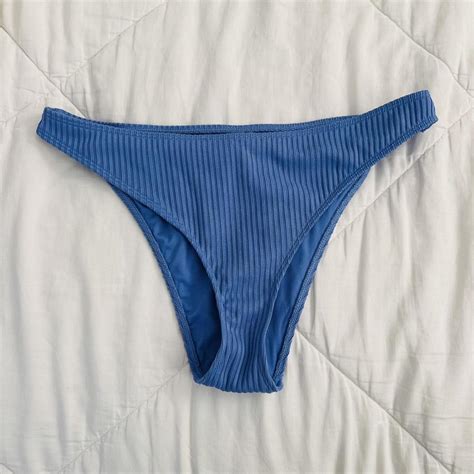 Blue High Waisted Bikini Bottom Forever No Tag Depop