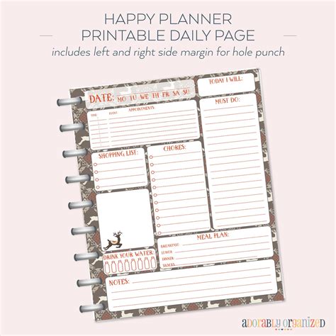 Happy Planner Printable Daily Planner Refills Inserts 7 X Etsy