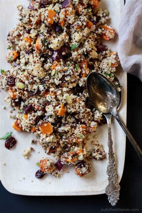 Roasted Butternut Squash Quinoa Salad With Cranberries Recipe