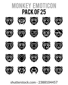 25 Monkey Emoticon Icons Pack Vector Stock Vector (Royalty Free ...