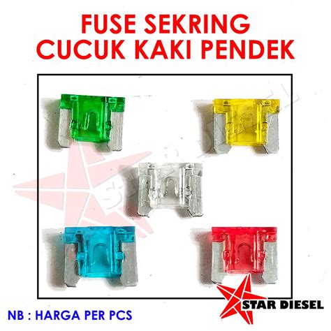 Jual Sekring Tancap Mini 10a 30a Fuse Sekring Fuses Cucuk Kaki Pendek