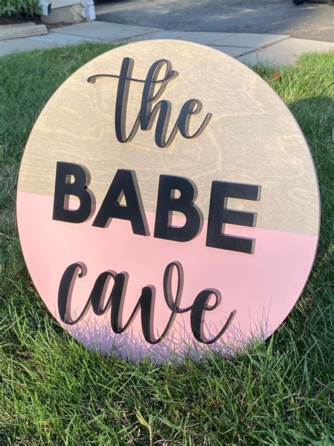 The Babe Cave Babe Cave Sign Wood Sign Etsy