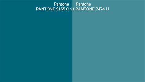 Pantone 3155 C vs PANTONE 7474 U side by side comparison
