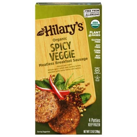 Hilary S Organic Spicy Veggie Meatless Breakfast Sausage Patties Ct