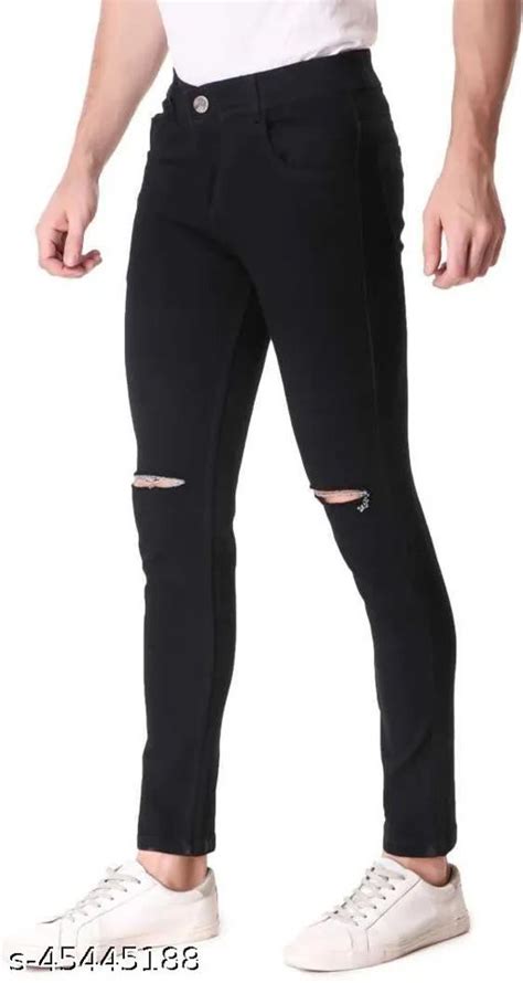 Creatywitty Men Slim Fit Black Knee Cut Jeans At Rs 325piece Men