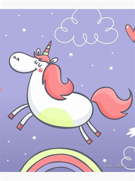 Cute Unicorn Sticker For Sale By Wearwolfbrand Redbubble