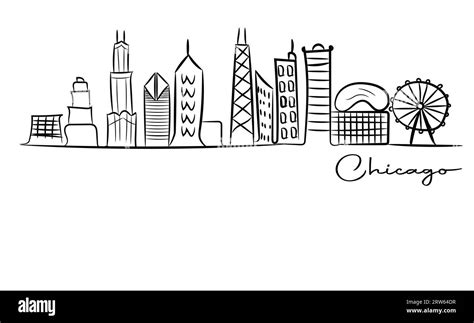 Chicago Skyline Vector Cut Out Stock Images Pictures Alamy