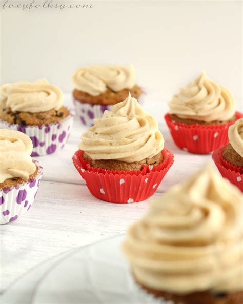 Banana Cupcake With Peanut Butter Caramel Frosting Foxy Folksy