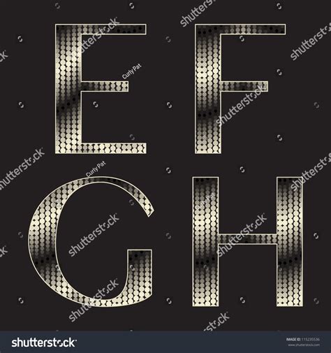 Alphabet With Shiny Texture Stylized Snake Skin Holiday Font E F G