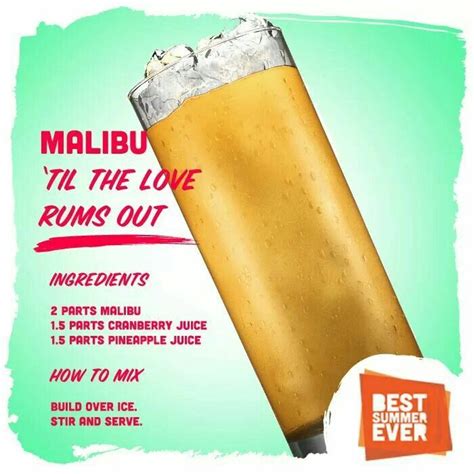 Malibu 'Til the Love Rums Out ( Malibu Coconut Rum, cranberry juice ...